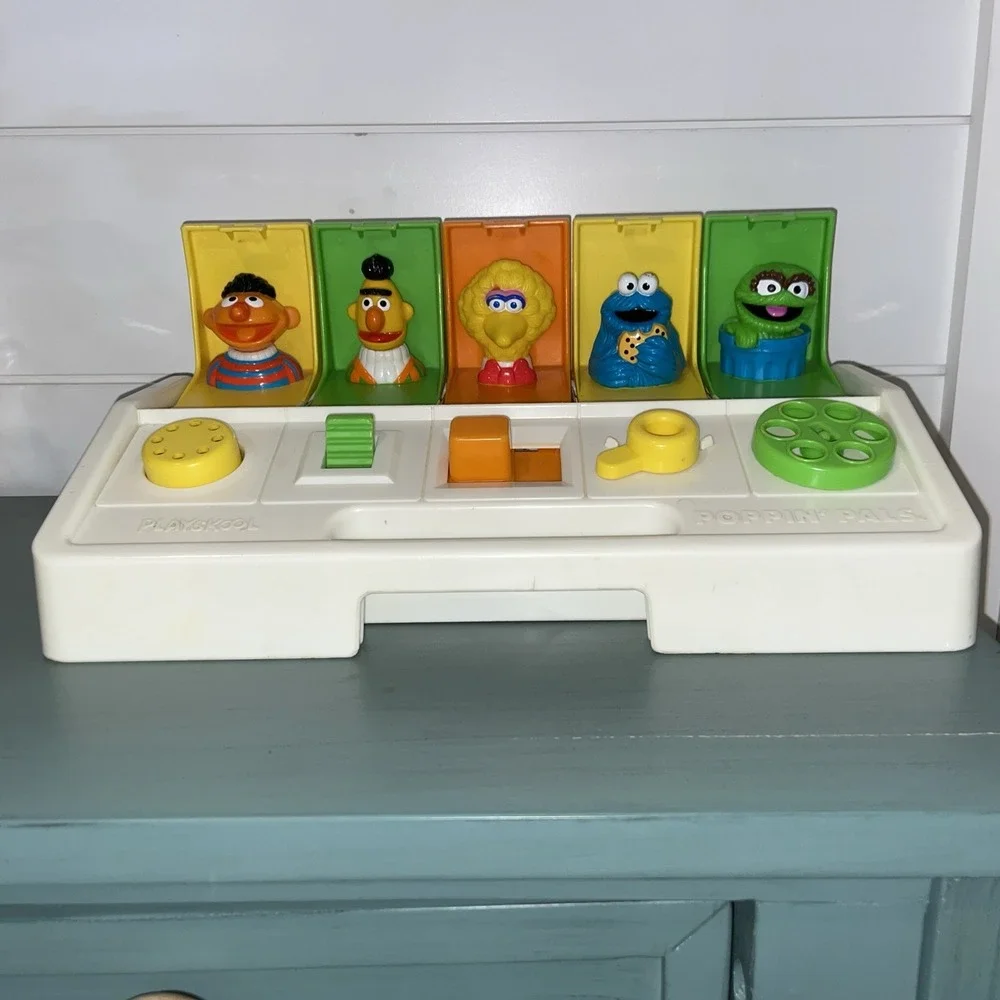 SESAME STREET Vintage Playskool Muppet‎ Busy Poppin' Pals 1980 Pop-Up Toy